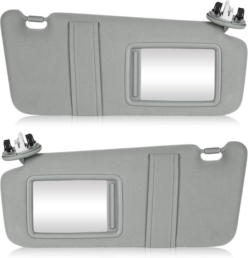 AEagle Left & Right Sun Visor with Light for Toyota Camry 2007-2011 with Sunroof, Driver & Passenger Side Gray Sunvisor Replace 74320-06800-B0 74310-06800-B0 - Image 1